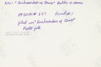 Pp2012 #647 Print 1 Ambassadors Of Grace Public Welcome 2001 Back